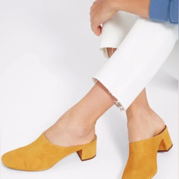 Everlane The Day Heel Mule in Mustard Suede Size 7, made in Italy. - Picture 13 of 13